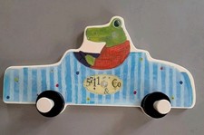 Vintage 1999 Ikea Scandi FABLER Children's Clotheshooks Crocodile Driving A Car 