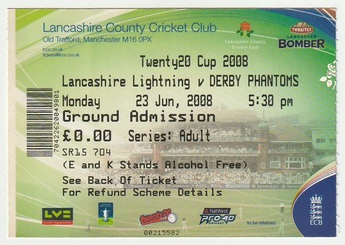 2008 cricket ticket - 23/06/2008,