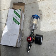 1/4in Mini Air Inlet Pressure Regulator In-line Water Separator Filter Separator