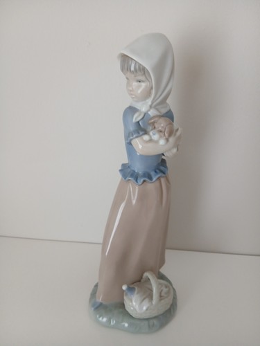 Nao girl figure with puppy - girl,