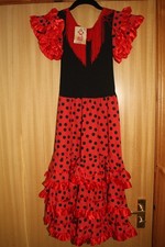 Girls Spanish Red/Black Play Dress Size 12 New with Tag
