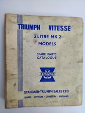 TRIUMPH VITESSE 2-LITRE Mk2 SALOON CONVERTIBLE '68- ORIG FACTORY PARTS CATALOGUE