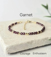 Garnet Beaded Bracelet, 14K