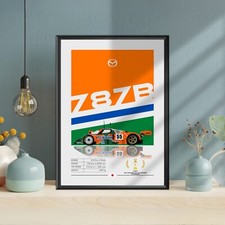 Mazda 787B, Supercar, Sports Car, 24h of Le Mans, Poster, Print, Wall Art