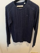 Jack Wills Navy Sparkle Cable Knit Jumper Size 12