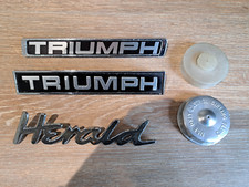 AUTO JUMBLE TRIUMPH BADGES + HERALD/GIRLING FLUID CAP