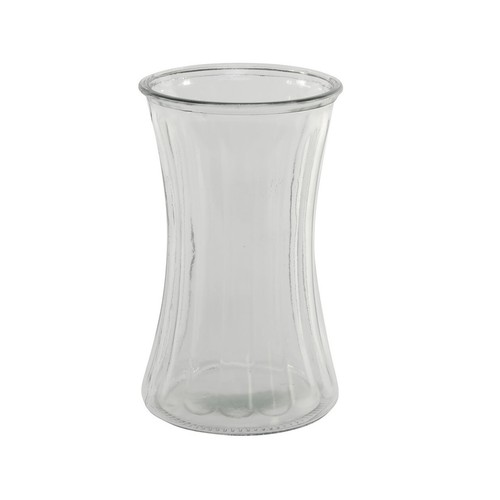 Glass waisted vase - waisted, hand