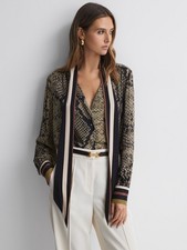 REISS Emmy Snake Print Tie