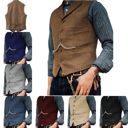 Mens vintage tweed waistcoat - vintage,