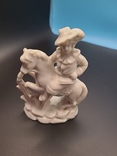 Vintage Small White Porcelain Horse Rider Cavalier Mint  No Mark  