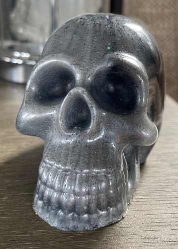 Handmade resin skull silver - skull,