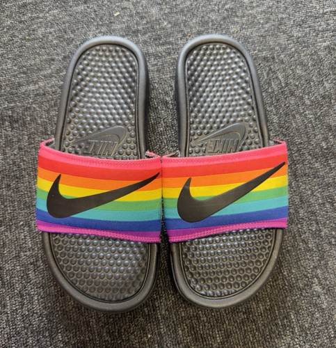 Nike benassi rainbow striped - rainbow,