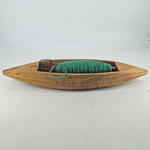 Vintage wooden weaving boat - wooden,