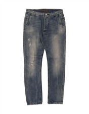 DESIGUAL Mens Distressed Straight Jeans W32 L31 Blue Cotton DJ86