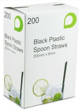 8mm Black Plastic Spoon
