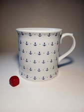 Anchor Nautical Theme Blue & White Tankard Shape Porcelain Mug By Kitchen Craft