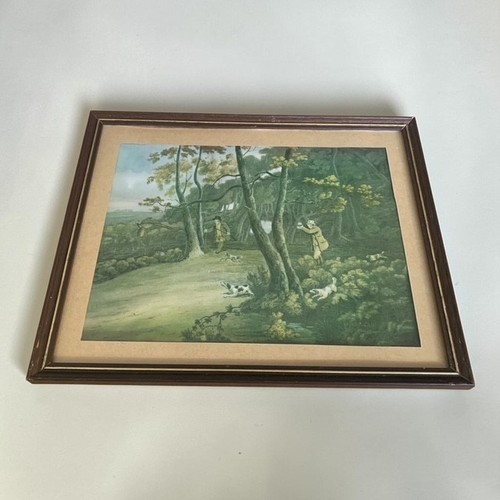 Vintage framed shooting print - framed,