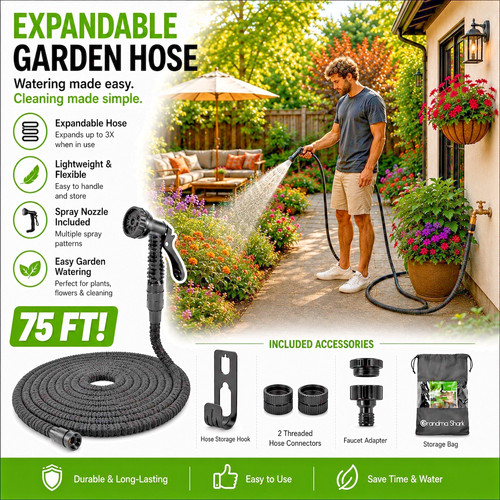 75ft expandable garden hose - garden,