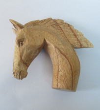 WOODEN CARVED HORSE HEAD