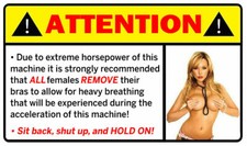 2-PACK WARNING FUNNY DRAG