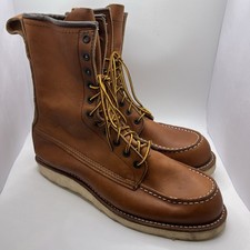 Red Wing 10877 8” Leather Moc Toe Heritage Work Boots Mens Uk 9 E2