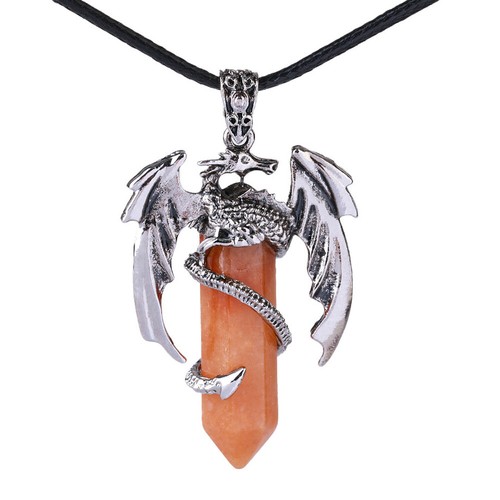 Dragon necklace natural - dragon, gem