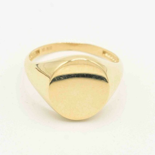 Oval shiny signet ring real - shiny,