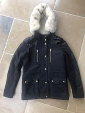 Topshop Parka Womens Size 8 Faux-fur Lined Hood