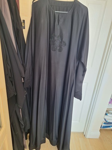 Black silk abaya - silk,