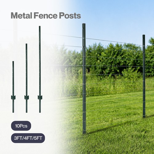 Metal fence posts 10pc set - metal,