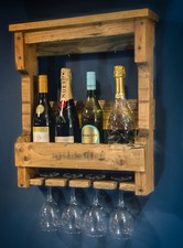 Wine and Glass Rack Rustic