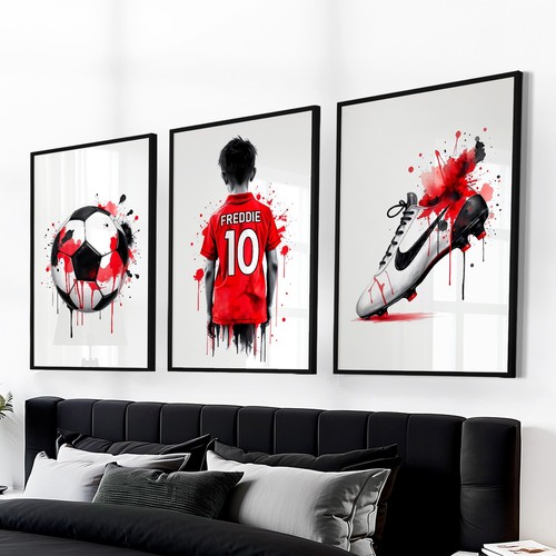 Personalised football prints - football,