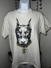 Death Row Records Doberman Chain Dog Tee in Cream Preowned Medium