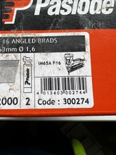 Paslode 300274 F16 1.6mm x 63mm  Angled Brad Nails (2000 Pack & 2 Fuel Cells)