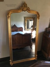 Large Antique Gold Gilt Ornate French Full Length Dress Arch Leaner Mirror 7ft