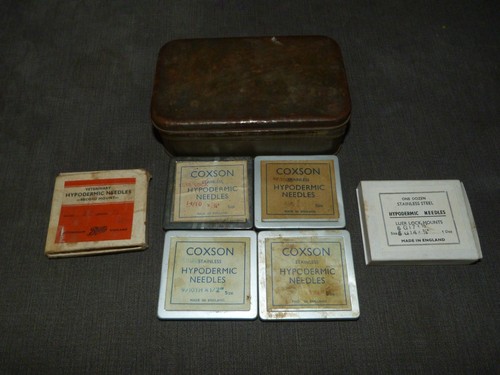 Vintage metal hypodermic - vintage,
