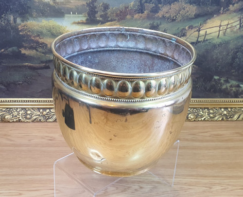Large antique brass jardiniere - antique,
