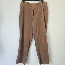 Gardeur Ladies Tan Brown Comfortable Fit Zip Side Pockets Corduroy Trousers UK20