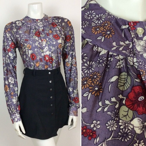 Vintage 70s purple floral - vintage,