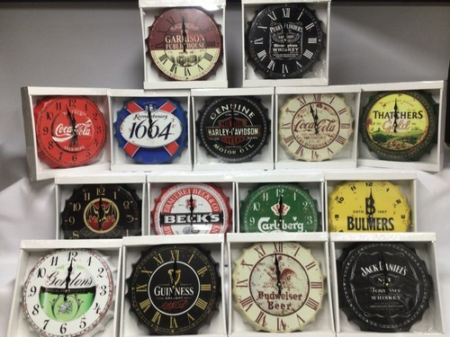 Retro bottle top clocks - top,