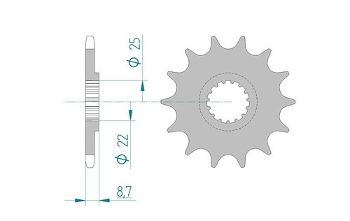 Afam standard steel pinion - steel,