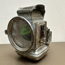 POWELL & HANMER LAMP 1920s Bicycle Motor Bike Metal Collectable Green Red Jewels