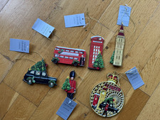 Gisela Graham London Christmas Tree Decorations Landmarks Taxi Bus Big Ben Phone