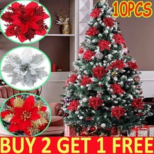 10x christmas large poinsettia - large,