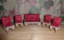 Antique german red upholstered - antique,