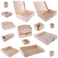 SELECTION of Wooden Office Desk Accessories Tray Memo Tidy Stationery File Paper