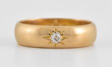 Antique Victorian 22ct Gold Diamond Solitaire Gypsy Ring, London 1882