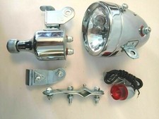 New Motorized Bike Tricycle Friction generator Dynamo Head Tail Light Kits 12V