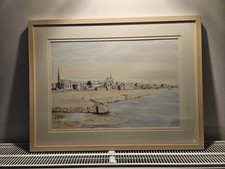 Original Scottish Watercolour & Ink Peterhead Old Town Marlyn Simpson '08 Framed