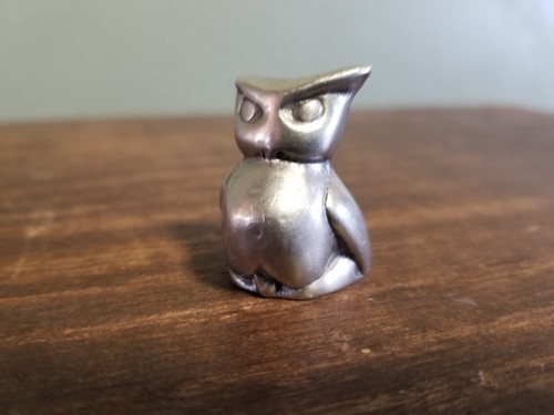Mcm pewter owl - pewter, figurine